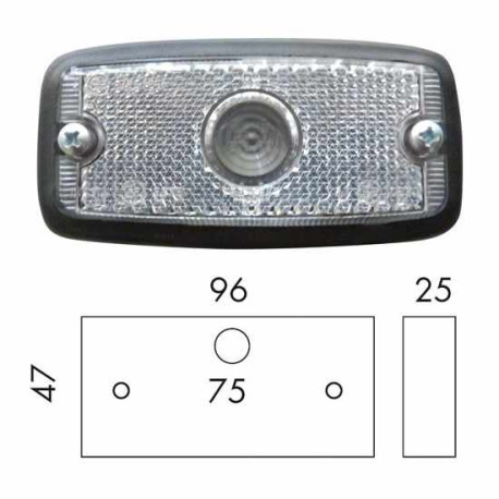 Feu de position SIM blanc 96 x 47 mm