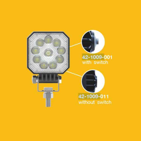 Phare de travail / recul LED 10W 1000 lumens avec interrupteur