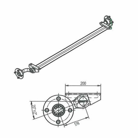 Essieu 750 kg EAB 1500Voie 1900 mm