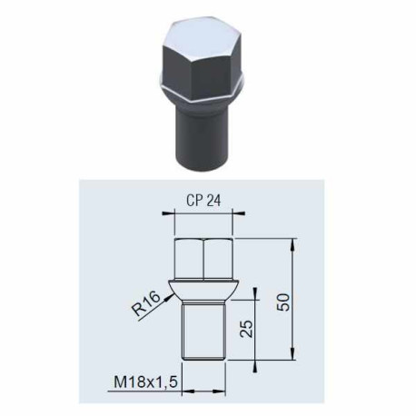 Vis de roue D.18x1.5